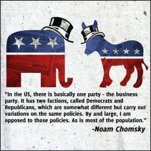 Duopoly--one party--Chomsky